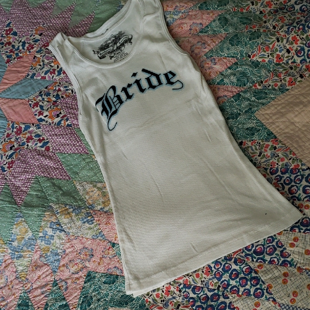 White 'Bride' Tank Top Bridalwear